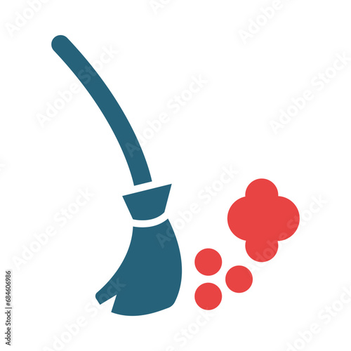 Sweep Glyph Two Color Icon Design