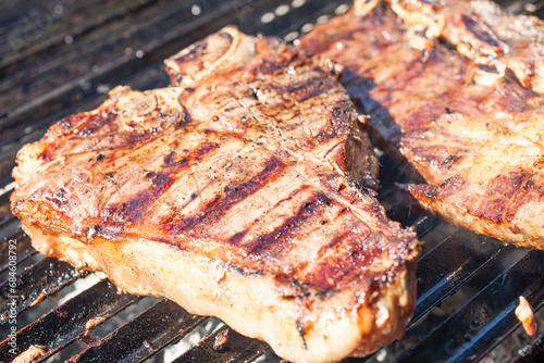 Brazilian hump steak being grilled on barbecue style