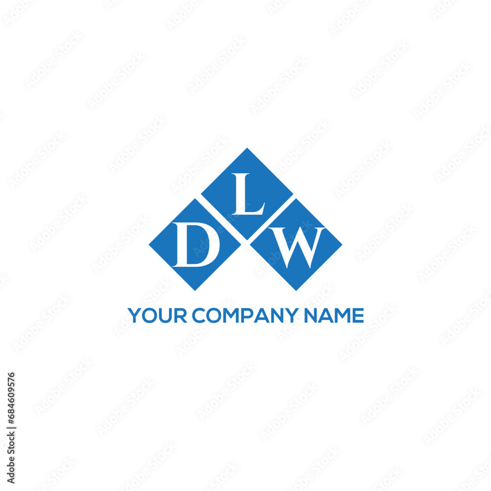 Fototapeta premium LDW letter logo design on white background. LDW creative initials letter logo concept. LDW letter design. 