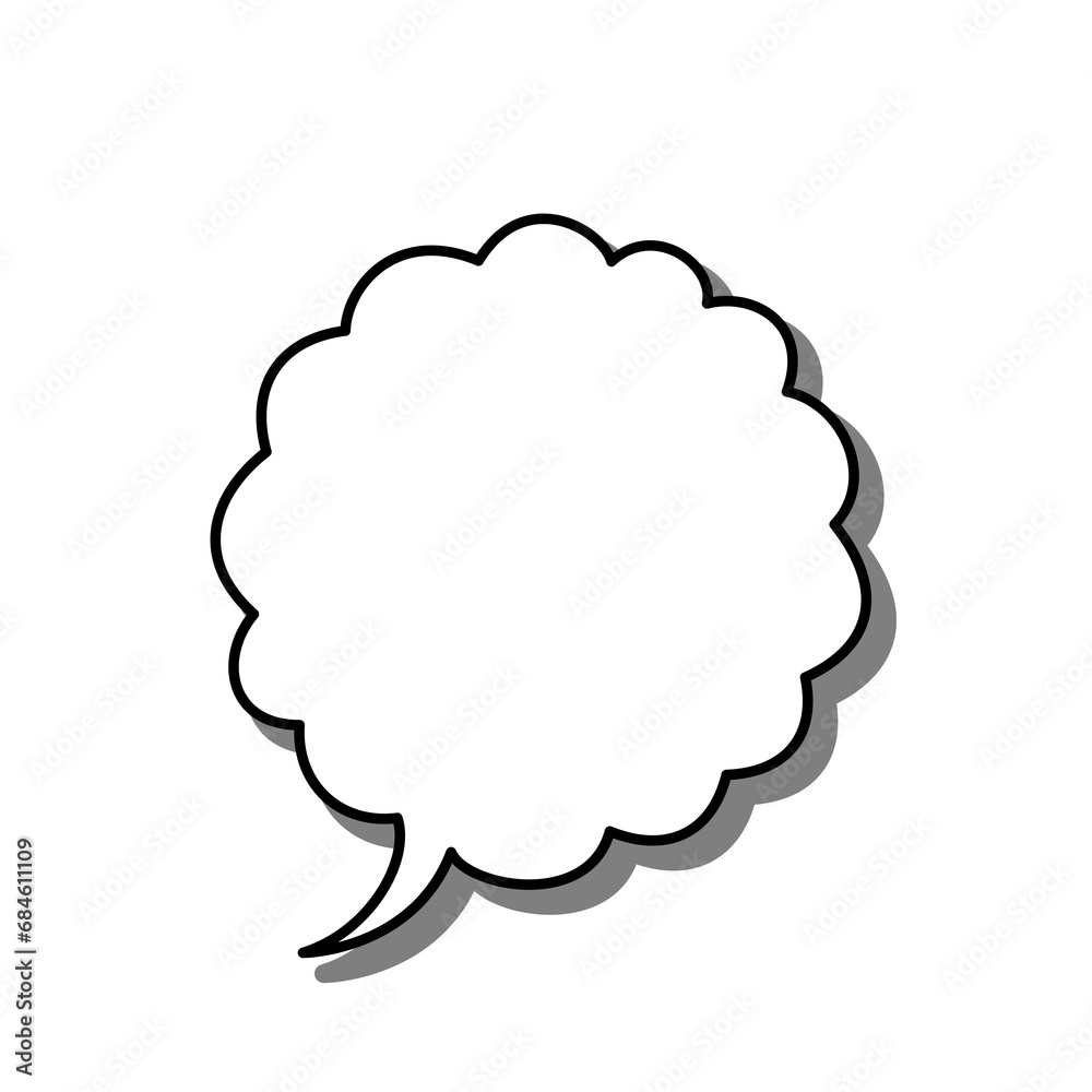 シンプルな「もこもこ」の吹き出し