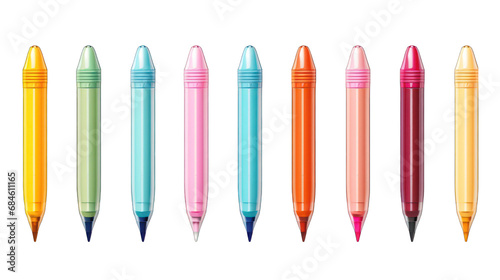 Colorful Markers Isolated on Transparent or White Background, PNG photo