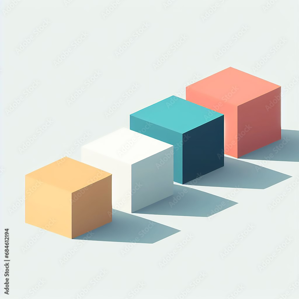 create a long title for adobe stock  that customers might use to search for my image , 4 boxes in a row , 4 steps, a progress report , 4 set of blocks, A Step-by-Step Progress Report in Four Set Block