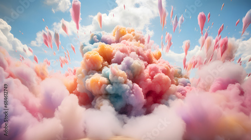 Colorful cotton candy. generative ai.