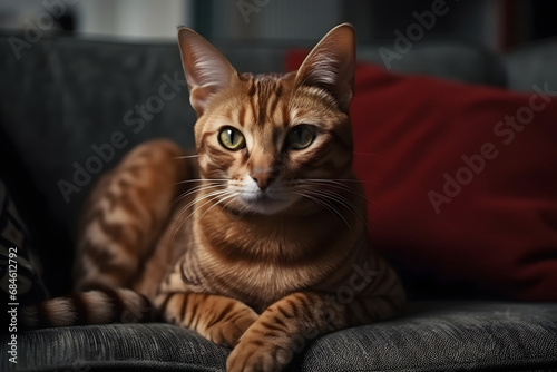 cat on the couch. 