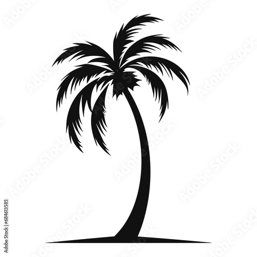 A Palm tree vector silhouette isolated on a white background  Tropical palm tree black clipart