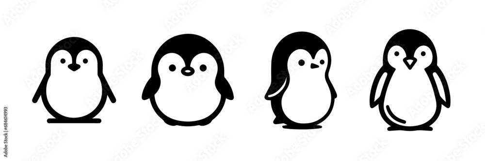Penguin set. penguin vector. black and white penguin illustration no fill. simple penguin line art. Christmas penguin. Merry Christmas vector. Happy penguin vector Penguin set. penguin vector. black and white penguin illustration no fill. simple penguin line art. Christmas penguin. Merry Christmas vector. Happy penguin vector