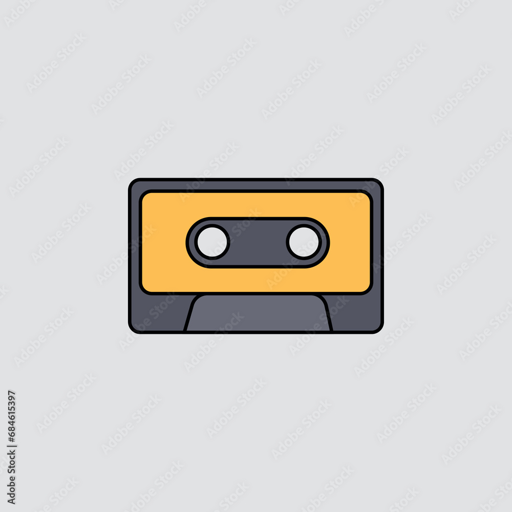 Retro Classic Cassette Tape Clip Art.