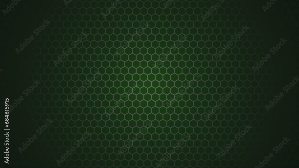 Honeycomb background. Flat, green, grid background, hexagons background. Geometric polygons background, abstract black and green metallic wallpaper, vector illustration Honeycomb background. Flat, green, grid background, hexagons background. Geometric polygons background, abstract black and green metallic wallpaper, vector illustration