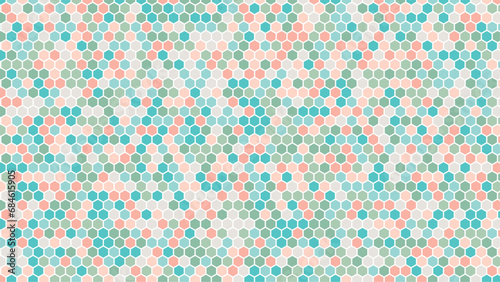 Colorful hexagon wall texture background. 3d rendering.