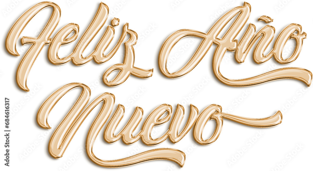 Happy New Year letters banner in spanish. Poster of metallic inflated balloons for happy new year celebration in spanish. Feliz año nuevo letters banner Happy New Year letters banner in spanish. Poster of metallic inflated balloons for happy new year celebration in spanish. Feliz año nuevo letters banner