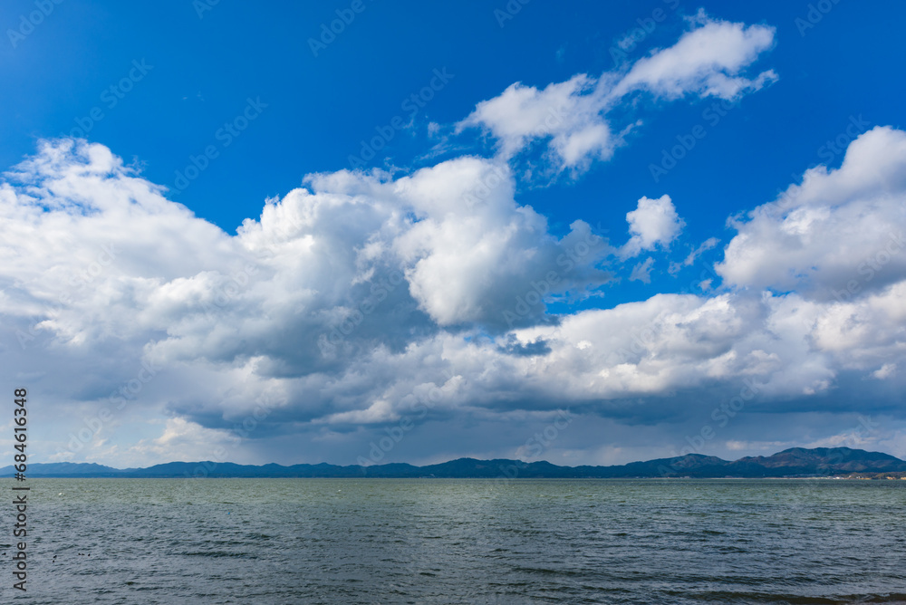 View of the Shinji-ko (Lake Shinji) in Shimane Prefecture, Japan