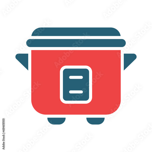 Crock Pot Glyph Two Color Icon Design