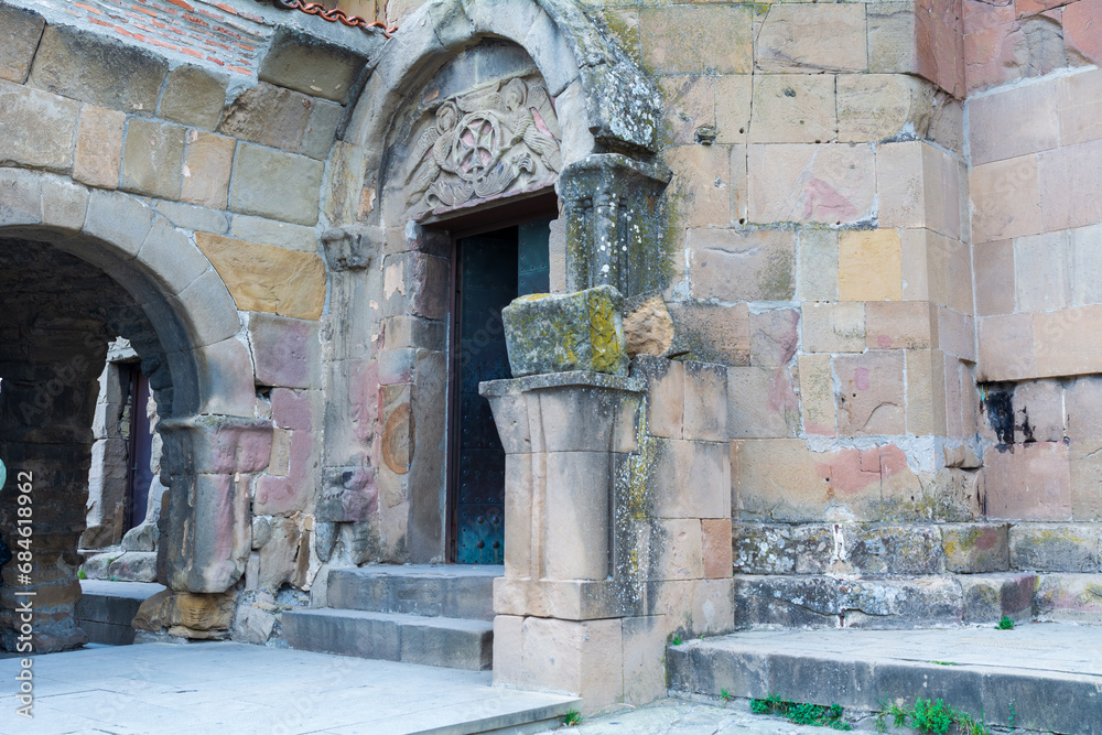 Entrance to the Dschwari Church (Unesco World Heritage Site) near Mzcheta, Georgia, Asia