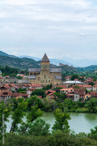 Obraz na płótnie Panoramic view of the city of Mtskheta, the historic capital of Georgia w salonie
