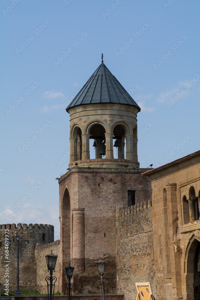 Bell tower of an orthodox chruch in Mzcheta in Georgia, Europe