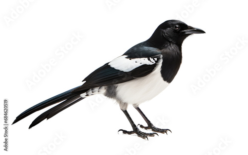 Black Billed Magpie Problem solving Isolated on a Transparent Background PNG