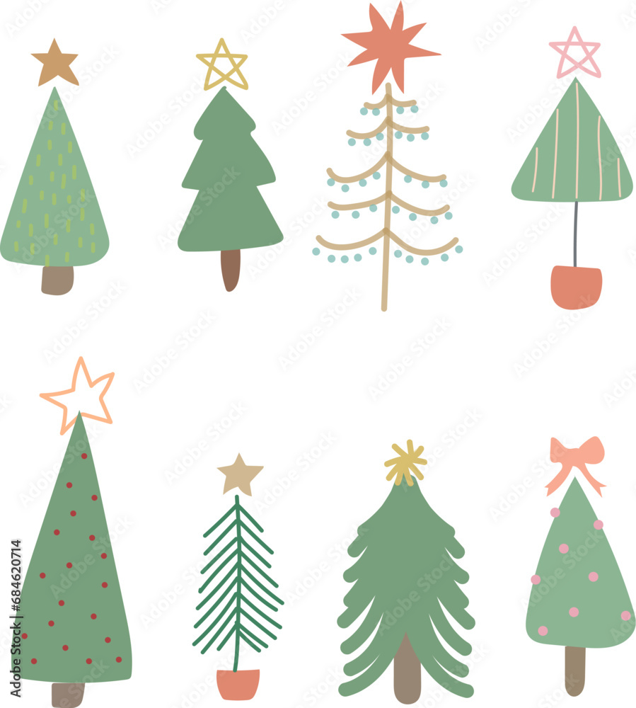 different Christmas trees set different Christmas trees set