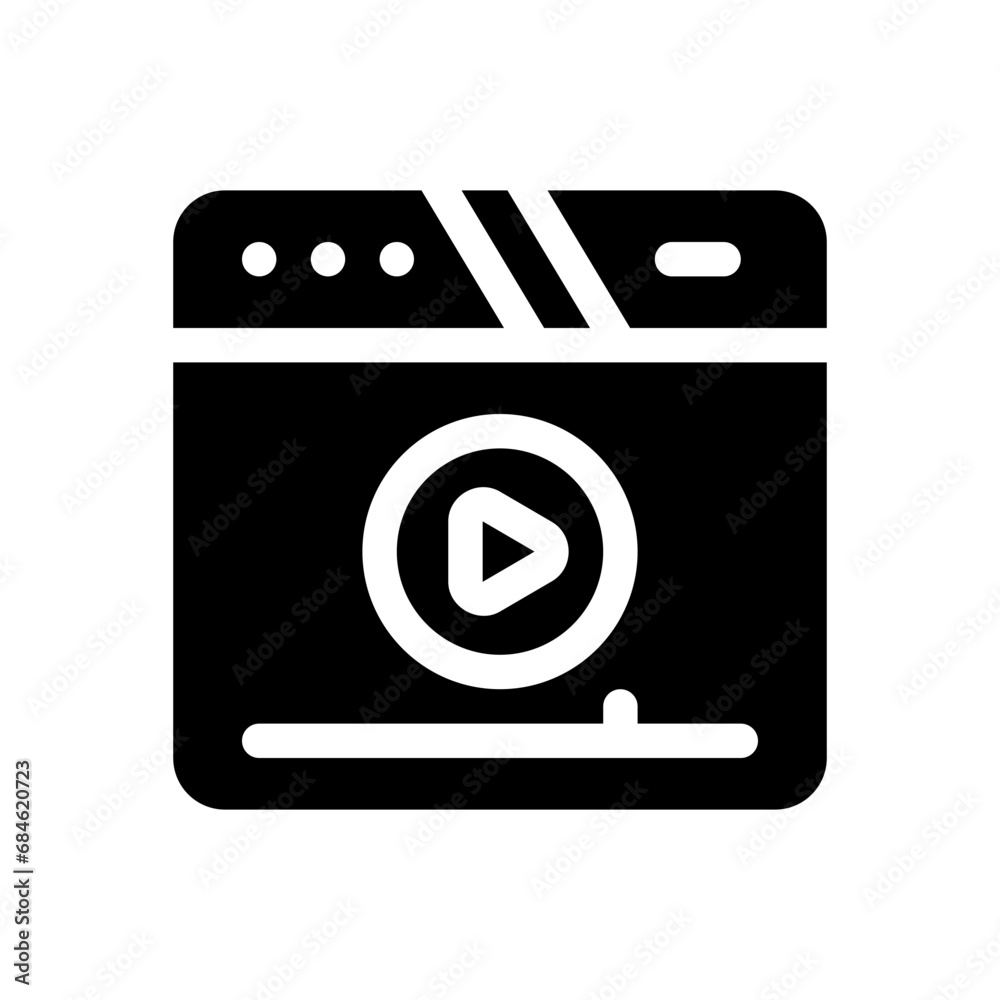 video player glyph icon video player glyph icon