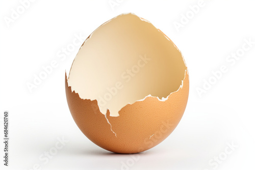 cracked egg shell isolated on white background