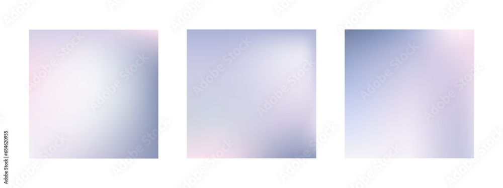 Winter pastel colored gradient. Simple gradient background set
