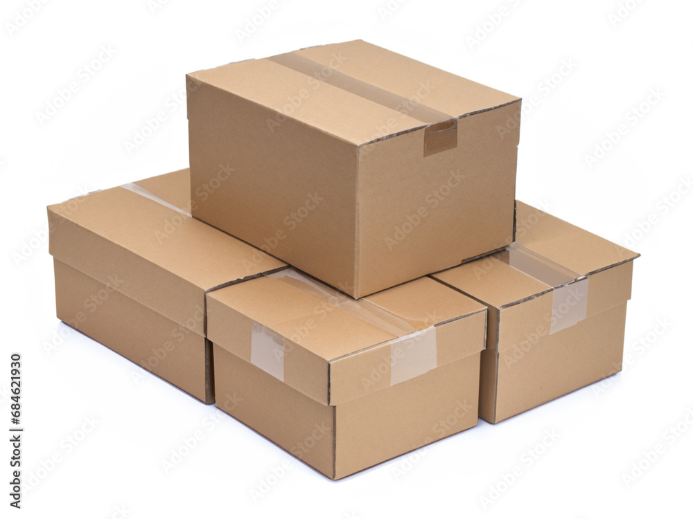 cardboard boxes isolated on white background. cardboard boxes isolated on white background.