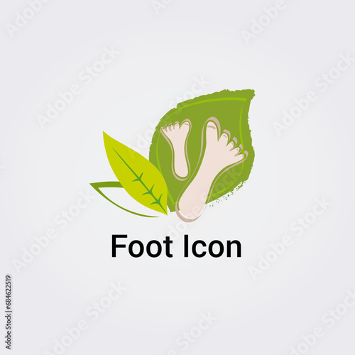 Icone Pieds Doigts de Pied Traces de Pas - Illustration pour Design Logos, Beauté Pédicure Santé Médical Soins