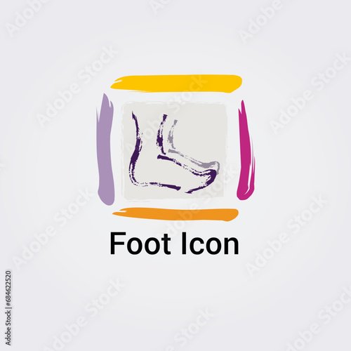 Icone Pieds Doigts de Pied Traces de Pas - Illustration pour Design Logos, Beauté Pédicure Santé Médical Soins