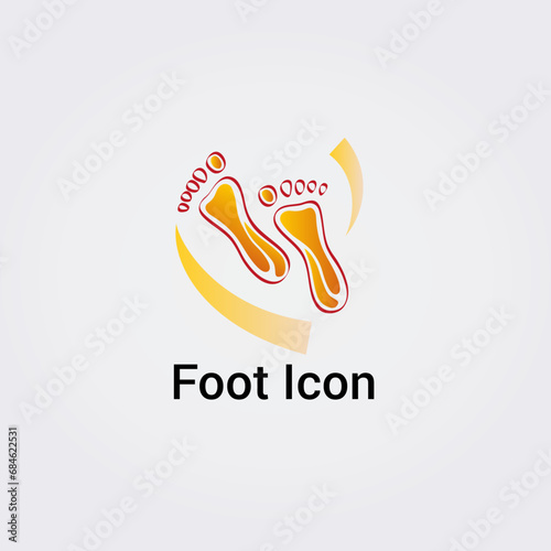 Icone Pieds Doigts de Pied Traces de Pas - Illustration pour Design Logos, Beauté Pédicure Santé Médical Soins