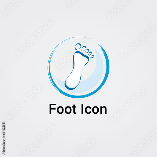 Icone Pieds Doigts de Pied Traces de Pas - Illustration pour Design Logos, Beauté Pédicure Santé Médical Soins