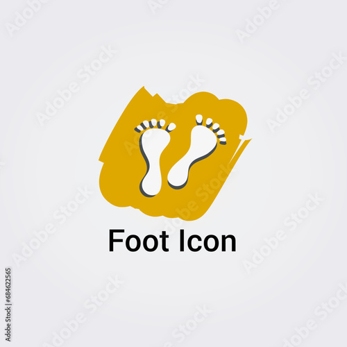 Icone Pieds Doigts de Pied Traces de Pas - Illustration pour Design Logos, Beauté Pédicure Santé Médical Soins
