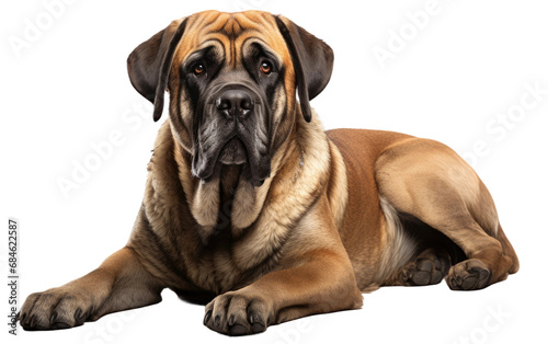 English Mastiff Brave Dog Isolated on a Transparent Background PNG