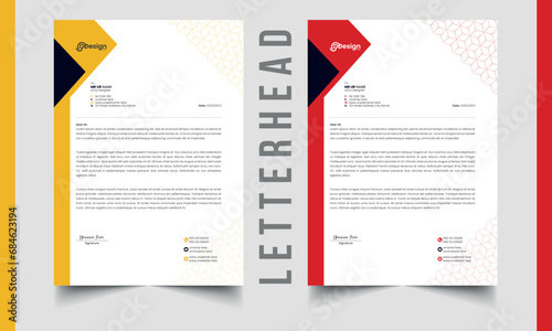 corporate company business letterhead design with color variation.