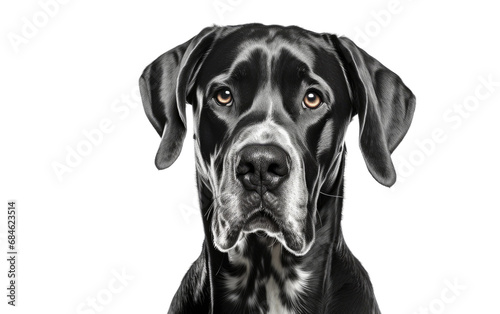 Great Dane Giant and Noble Dog Isolated on a Transparent Background PNG