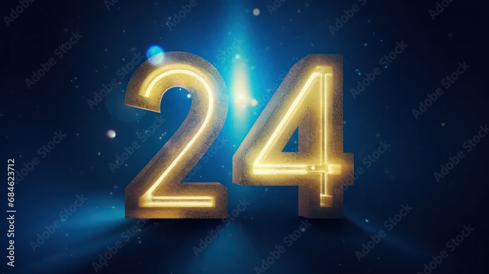 Number 24 symbolize new year 2024 Number 24 symbolize new year 2024