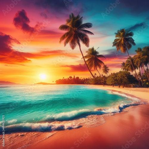 sunset on the beach © Deanmon