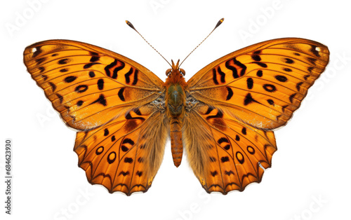 Gulf Fritillary Orange Butterfly Isolated on a Transparent Background PNG photo