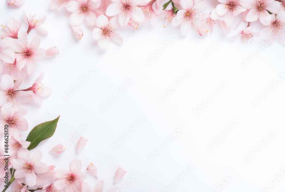 a frame of pink flowers in pink and white, a frame of pink flowers in pink and white,