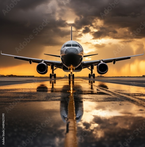 a passenger plane on the ground