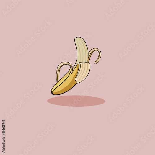 Banana in flat style. Banana icon. Vector illustration isolated on plain background