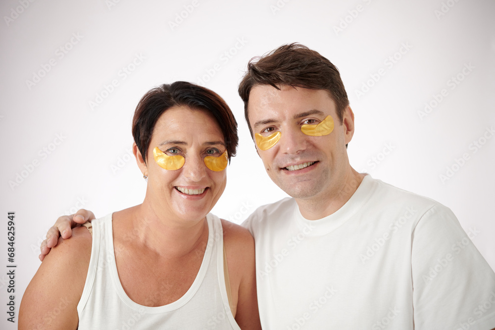 Fototapeta premium Couple with Hydrogel Undereye Patches