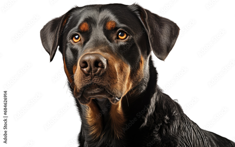 Rottweiler Robust Guardian Dog Isolated on a Transparent Background PNG