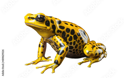 Yellow Banded Poison Dart Frog Isolated on a Transparent Background PNG