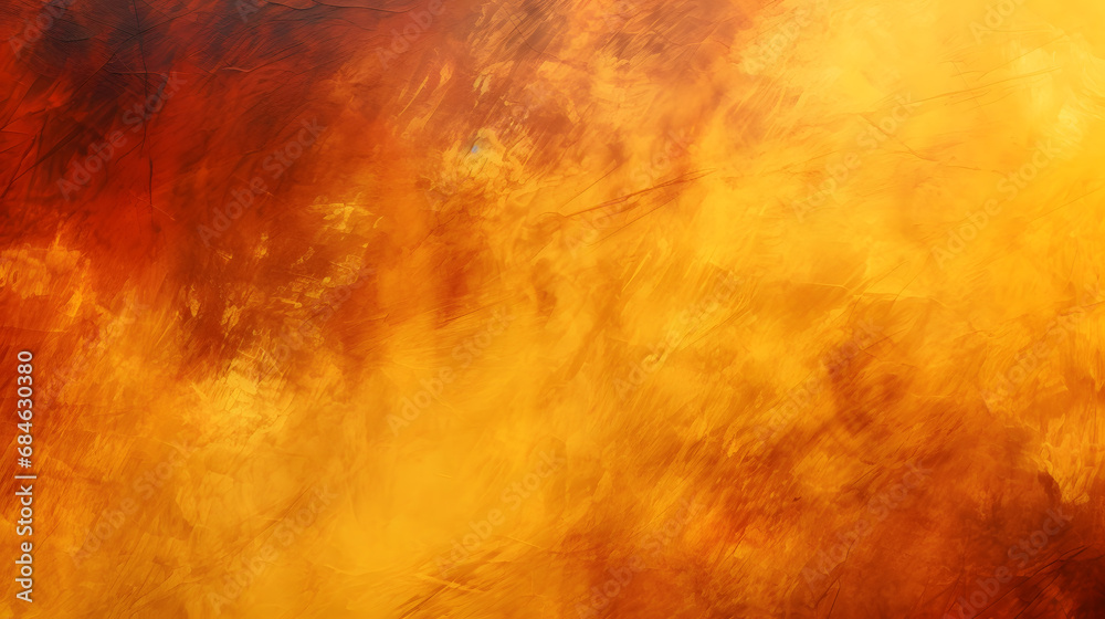 Yellow burnt orange red fiery golden brown black abstract background for design. Color gradient, ombre. Rough, grain, noise. Colorful bright spots. generative ai. Yellow burnt orange red fiery golden brown black abstract background for design. Color gradient, ombre. Rough, grain, noise. Colorful bright spots. generative ai.