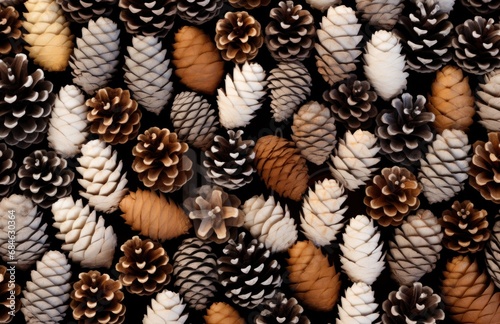 pine cones arranged all different sizes