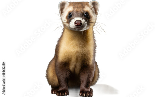 Black Footed Ferrets Isolated on a Transparent Background PNG photo