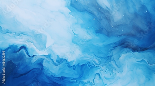 Abstract Art Blue Paint Swirls - Creative Fluid Motion Background