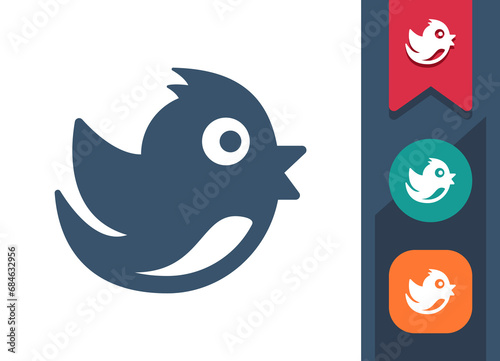 Bird Icon. Tweet, Message, Social Media, Chirp