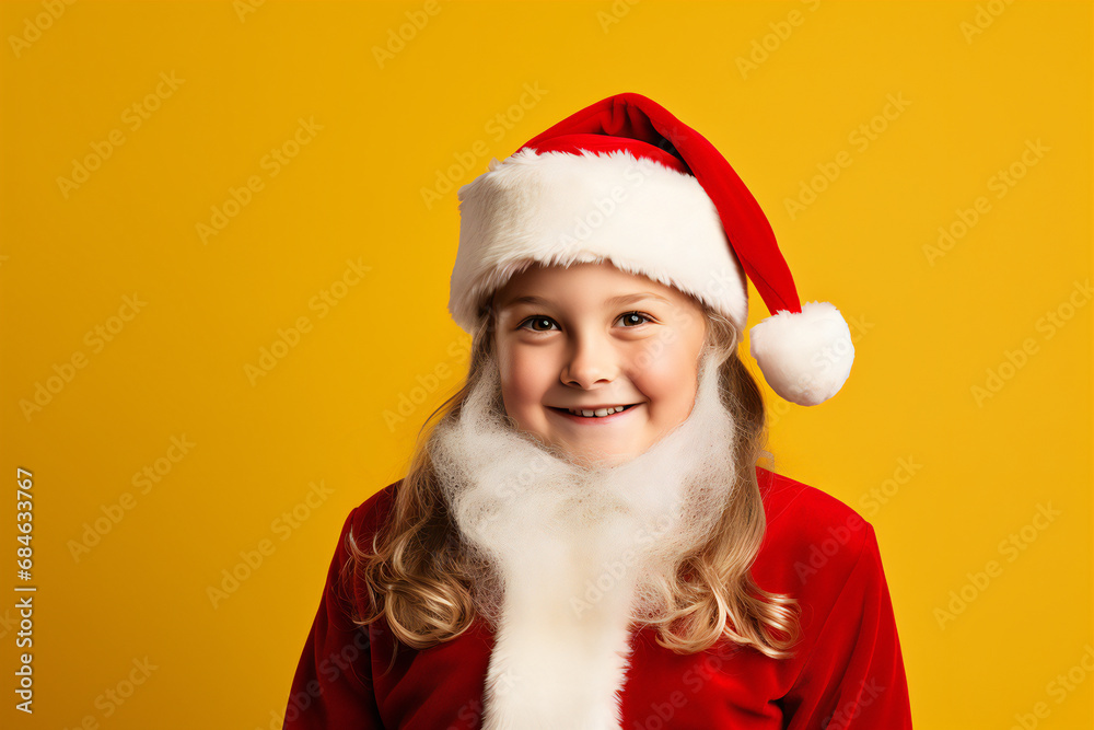 AI-generated portrait of a child dressed as Santa AI-generated portrait of a child dressed as Santa