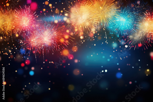 Happy new year concept and celebration abstract background. Generative ai.