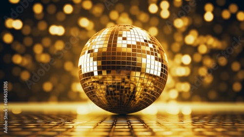 golden disco ball with background 
